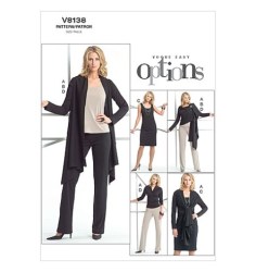 8138 EZ VOGUE KNIT ANGLE JACKET, TOP,  DRESS, PANTS PATTERN 8-12,  14-18 or 20-24 uncut choice